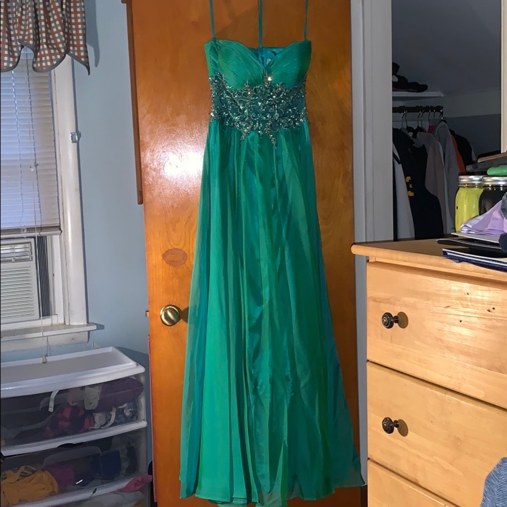 Cache Emerald Prom Dress